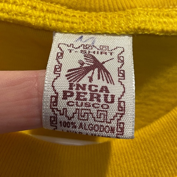 INCA PERU - bright yellow T-shirt “Inca Kola” applique - Picture 4 of 5